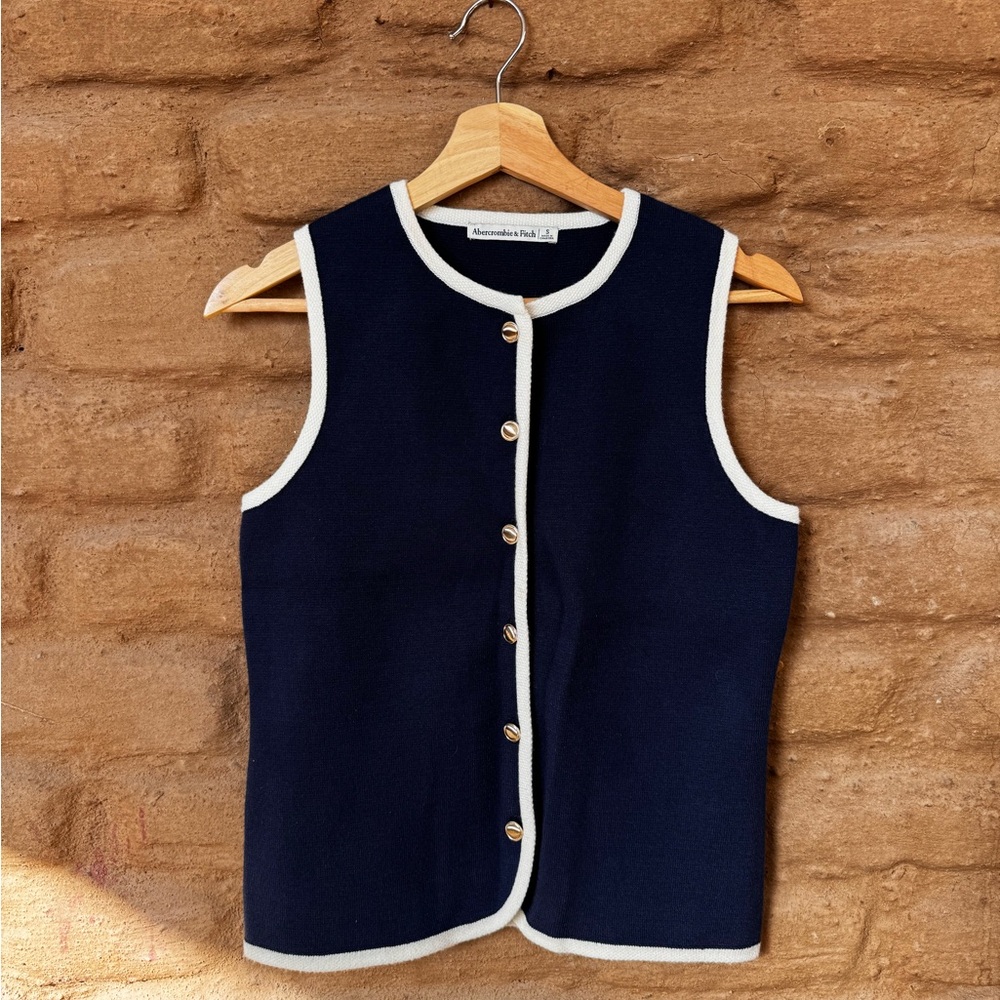 Abercrombie & Fitch Navy Blue Sleeveless Top